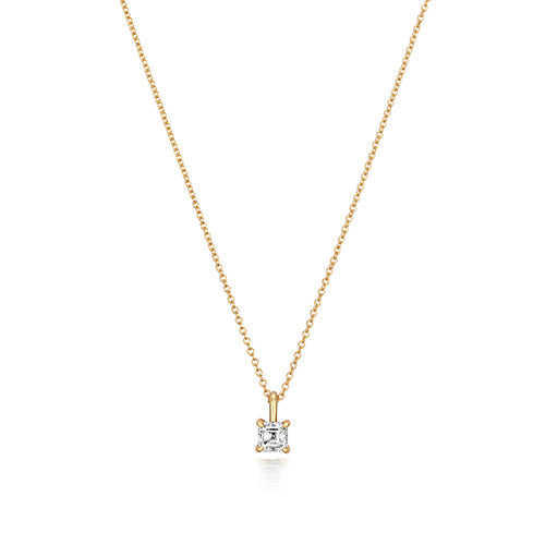 COLLIER EN OR 18 CARATS AVEC DIAMANTS TAILLE ASSCHER
