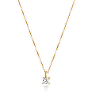 COLLIER EN OR 18 CARATS AVEC DIAMANTS TAILLE ASSCHER