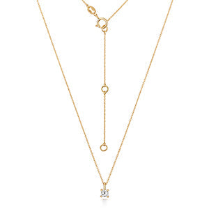 Diamant-Asscher-Schliff-Halskette aus 18-karätigem Gold