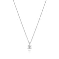Diamant-Asscher-Schliff-Halskette aus 18-karätigem Weißgold
