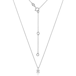 Diamant-Asscher-Schliff-Halskette aus 18-karätigem Weißgold