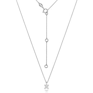 DIAMOND PRINCESS CUT NECKLACE IN 18CT WHITE GOLD
