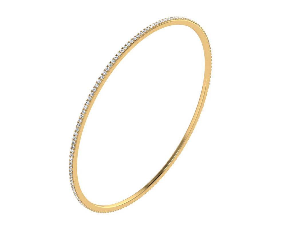 18ct Yellow Gold Diamond Slip on Bangle 1.20ct