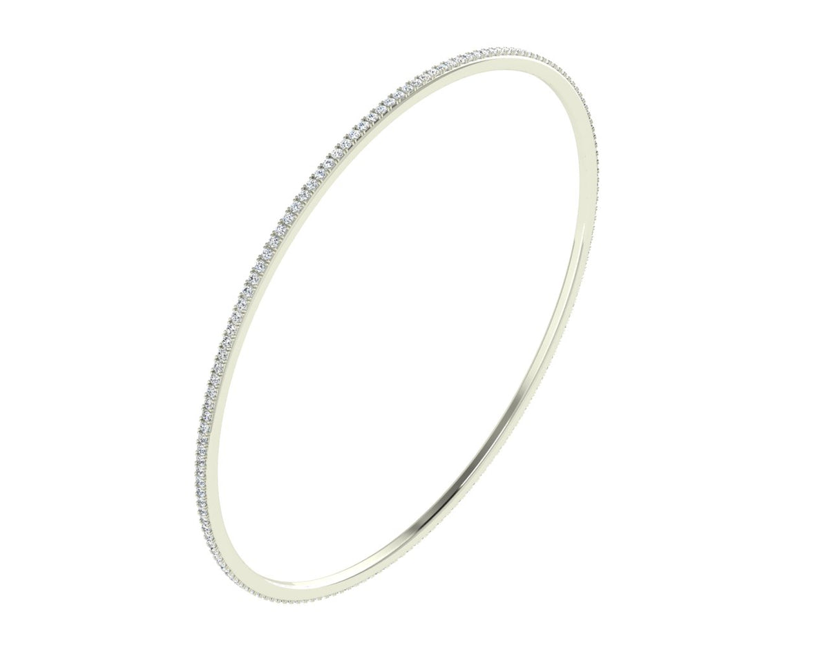 White Gold Diamond Slip on Bangle 1.20ct