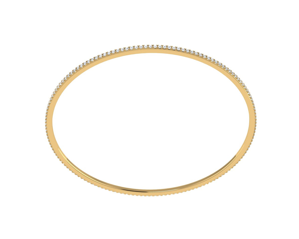 18ct Yellow Gold Diamond Slip on Bangle 1.20ct