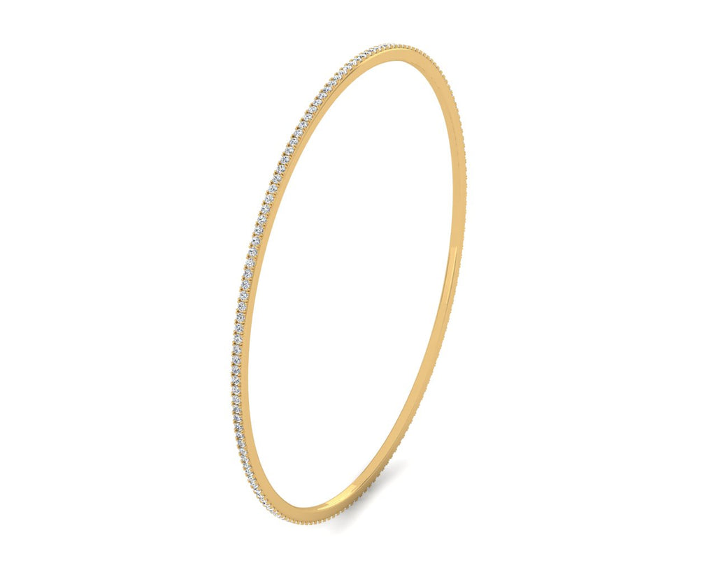 18ct Yellow Gold Diamond Slip on Bangle 1.20ct