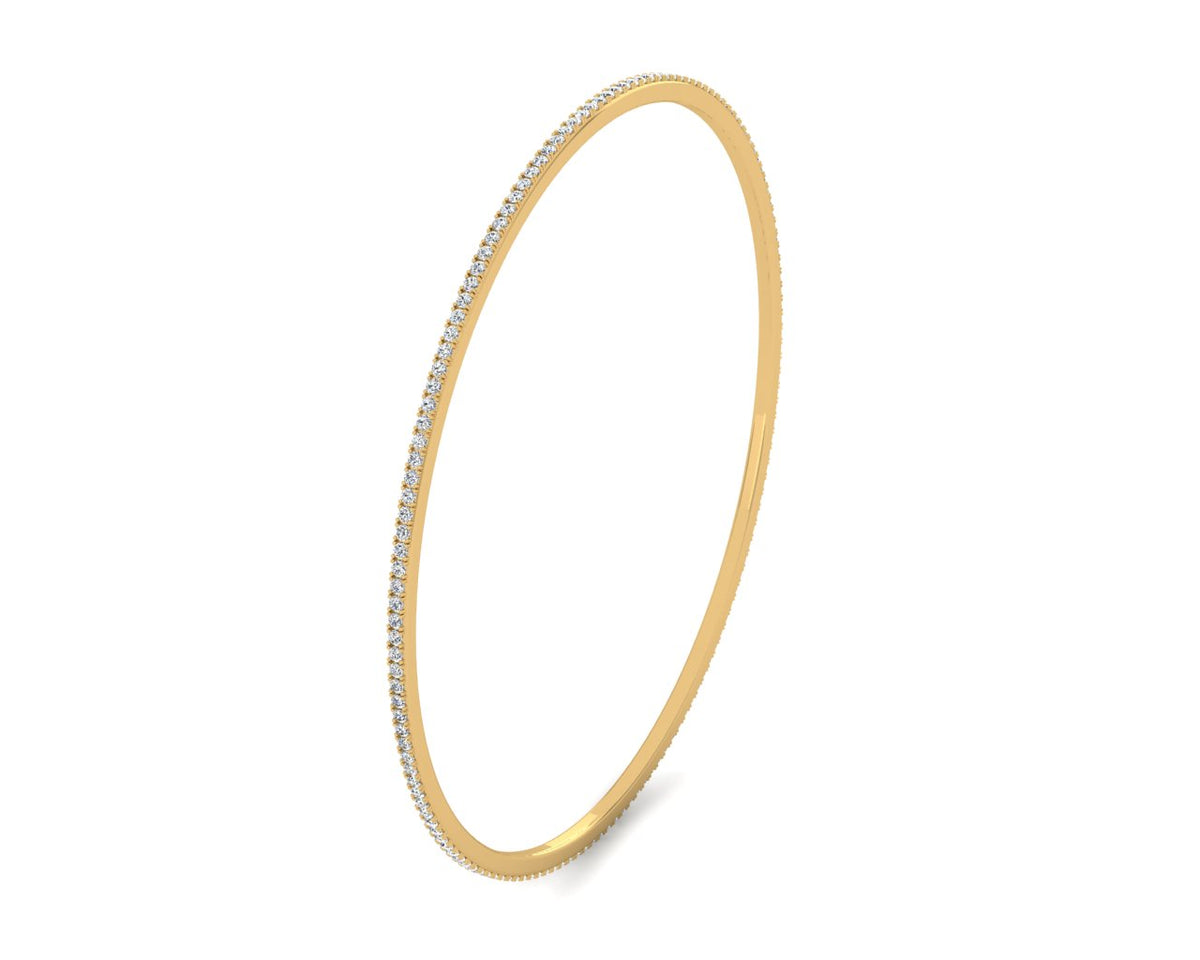 18ct Yellow Gold Diamond Slip on Bangle 1.20ct