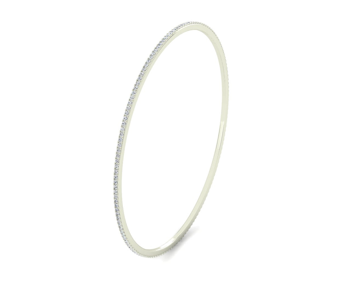 White Gold Diamond Slip on Bangle 1.20ct