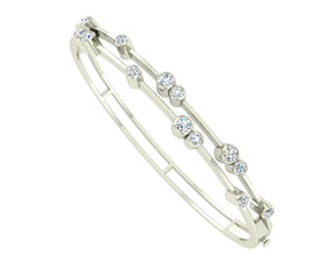 White dewdrop diamond bangle