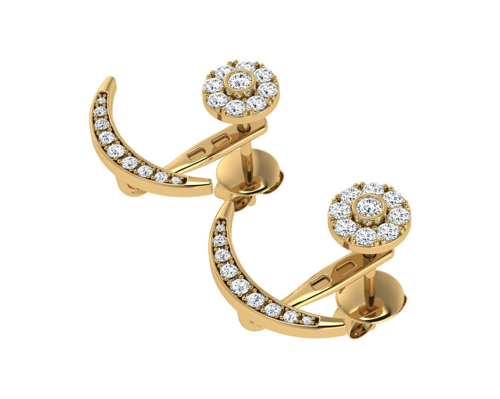 Yellow gold diamond jacket earrings 