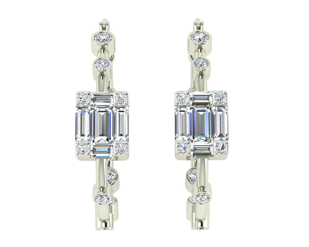Inside Out Diamond Hoops White Gold