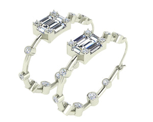 White gold inside out diamond earrings 