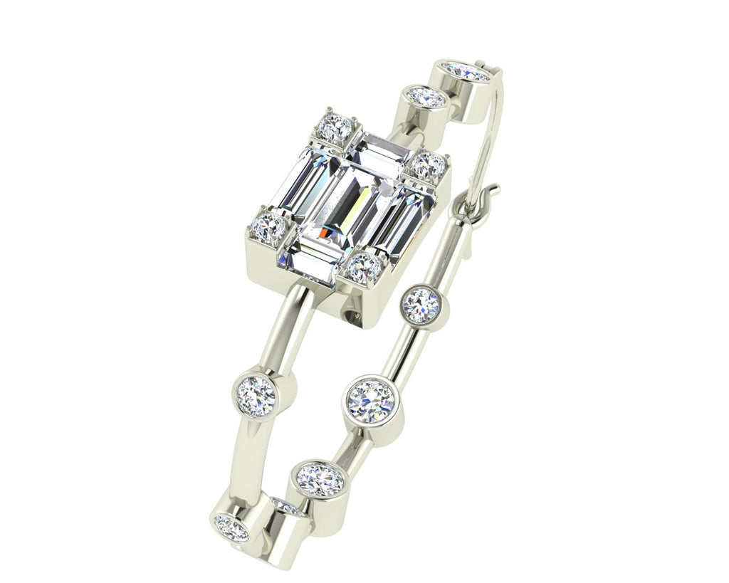 Inside Out Diamond Hoops White Gold