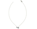 White gold diamond necklace, two stone pendant 