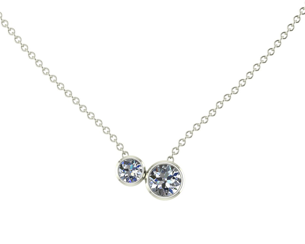 White Gold “You & I” Diamond Necklace