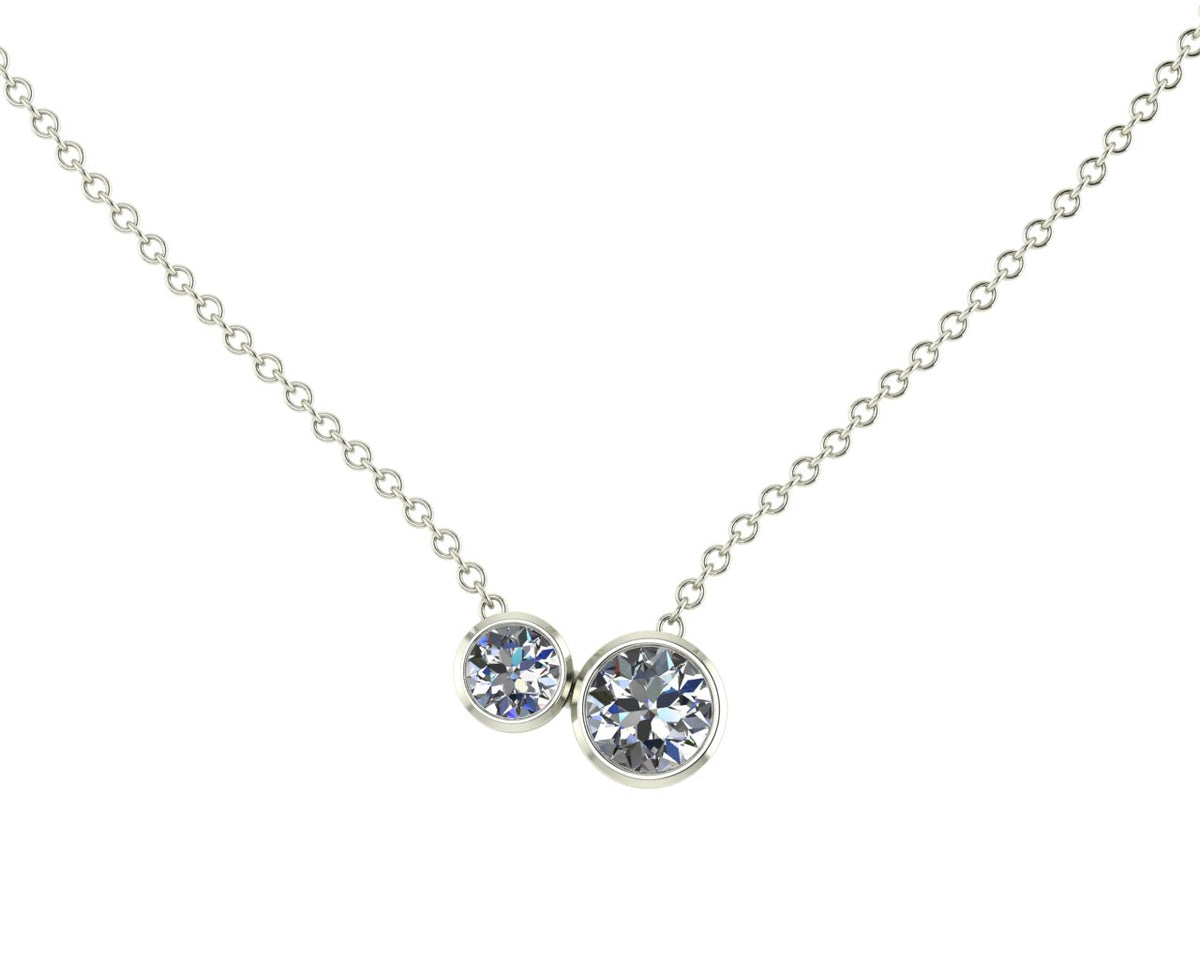 White Gold “You & I” Diamond Necklace