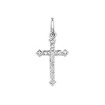 PDQ138W - CROIX EN DIAMANT ET OR BLANC 18 CARATS
