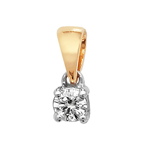 DIAMOND 4 CLAW PENDANT IN 18CT GOLD