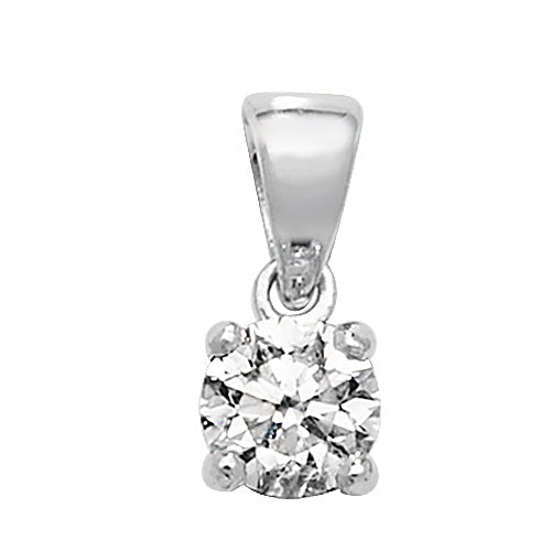 PDQ143W - DIAMOND 4 CLAW PENDANT IN 18CT WHITE GOLD