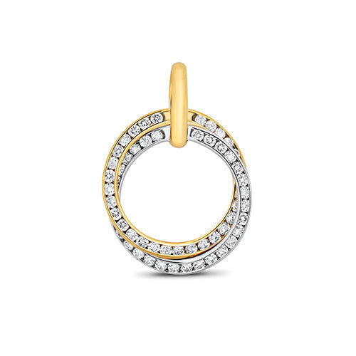 PDQ144 - DIAMOND INTERLOCKING CIRCLE PENDANT IN 18CT GOLD