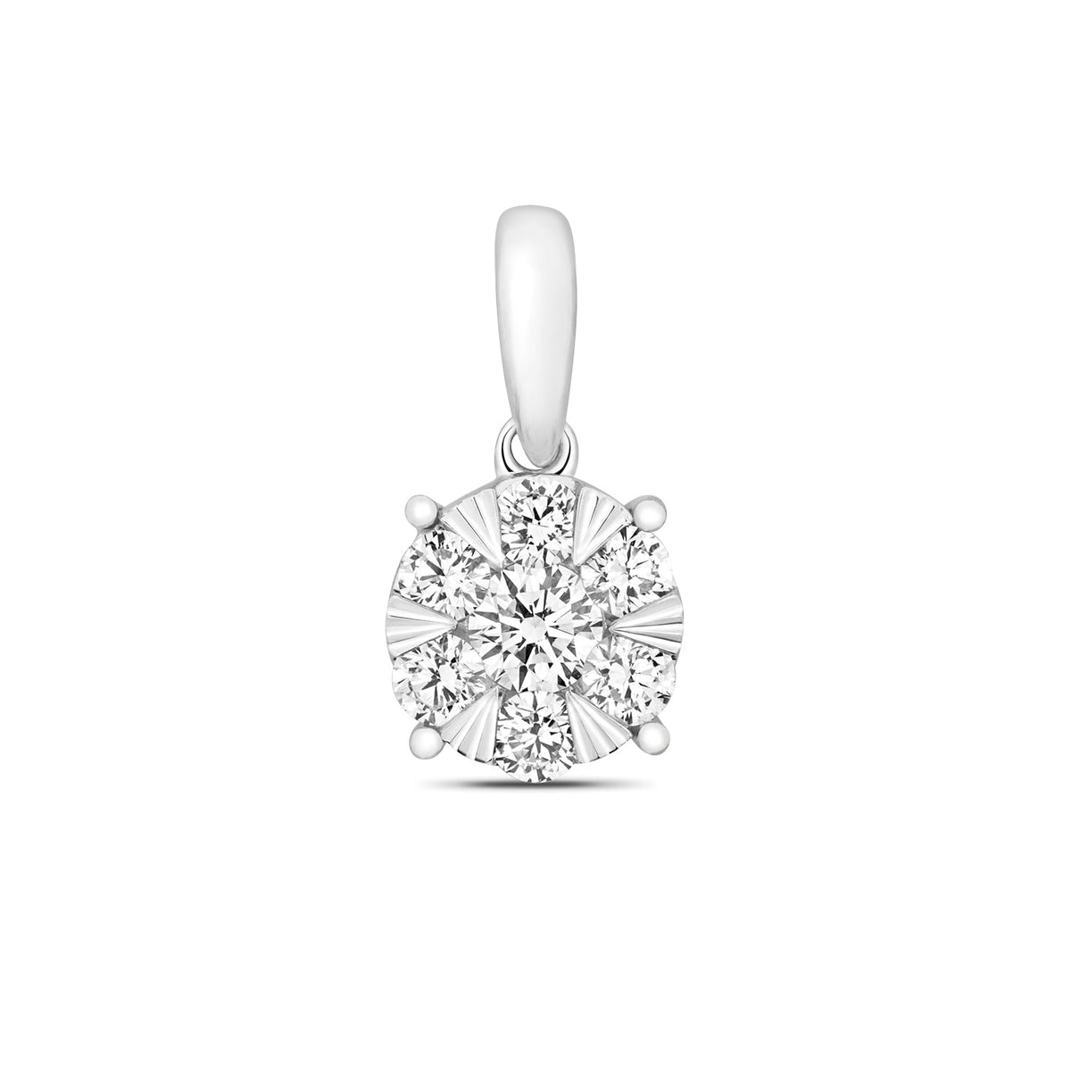 PDQ146W - DIAMOND BRILLIANT PENDANT IN 18CT WHITE GOLD