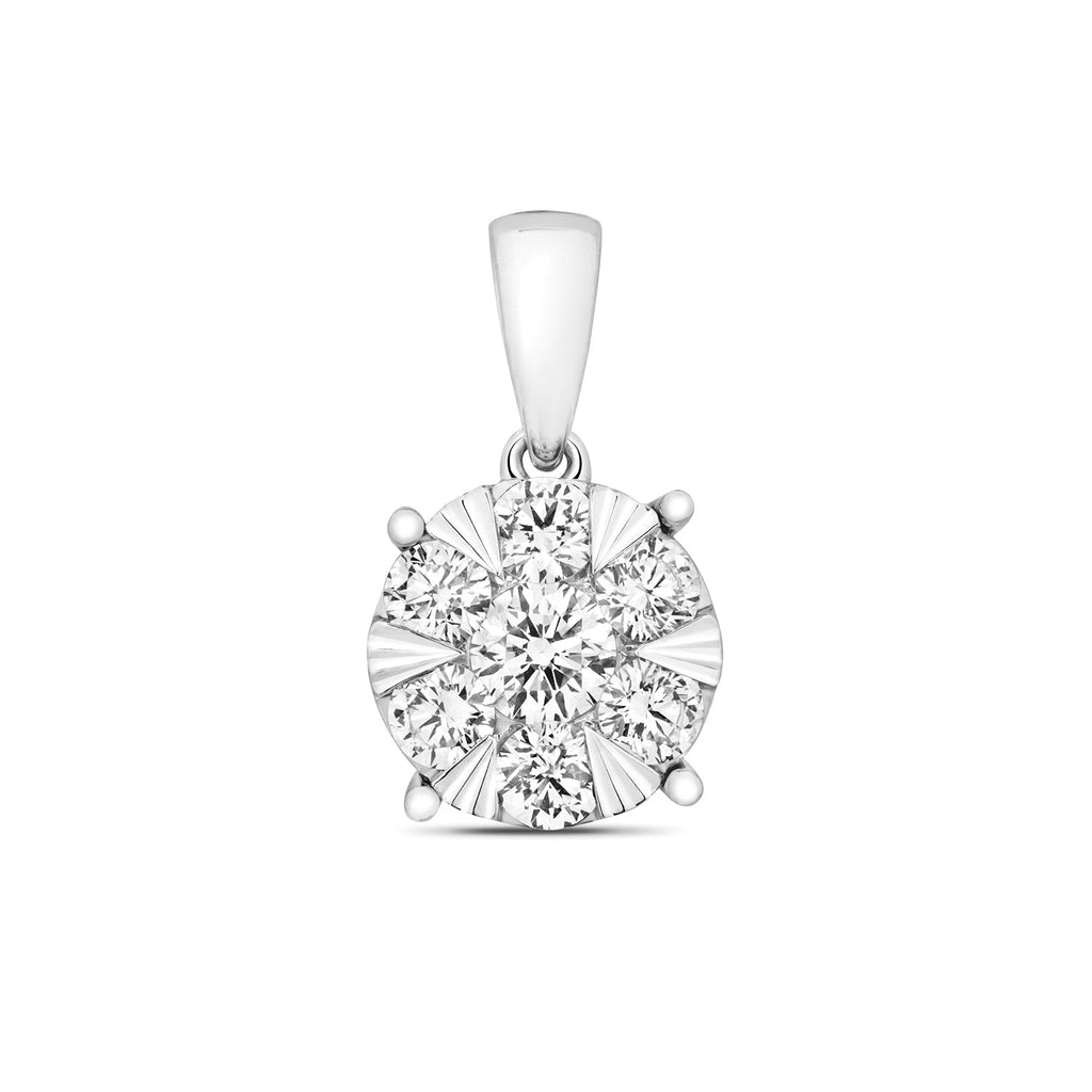  PDQ147W - PENDENTE CON DIAMANTI BRILLANTI IN ORO BIANCO 18KT