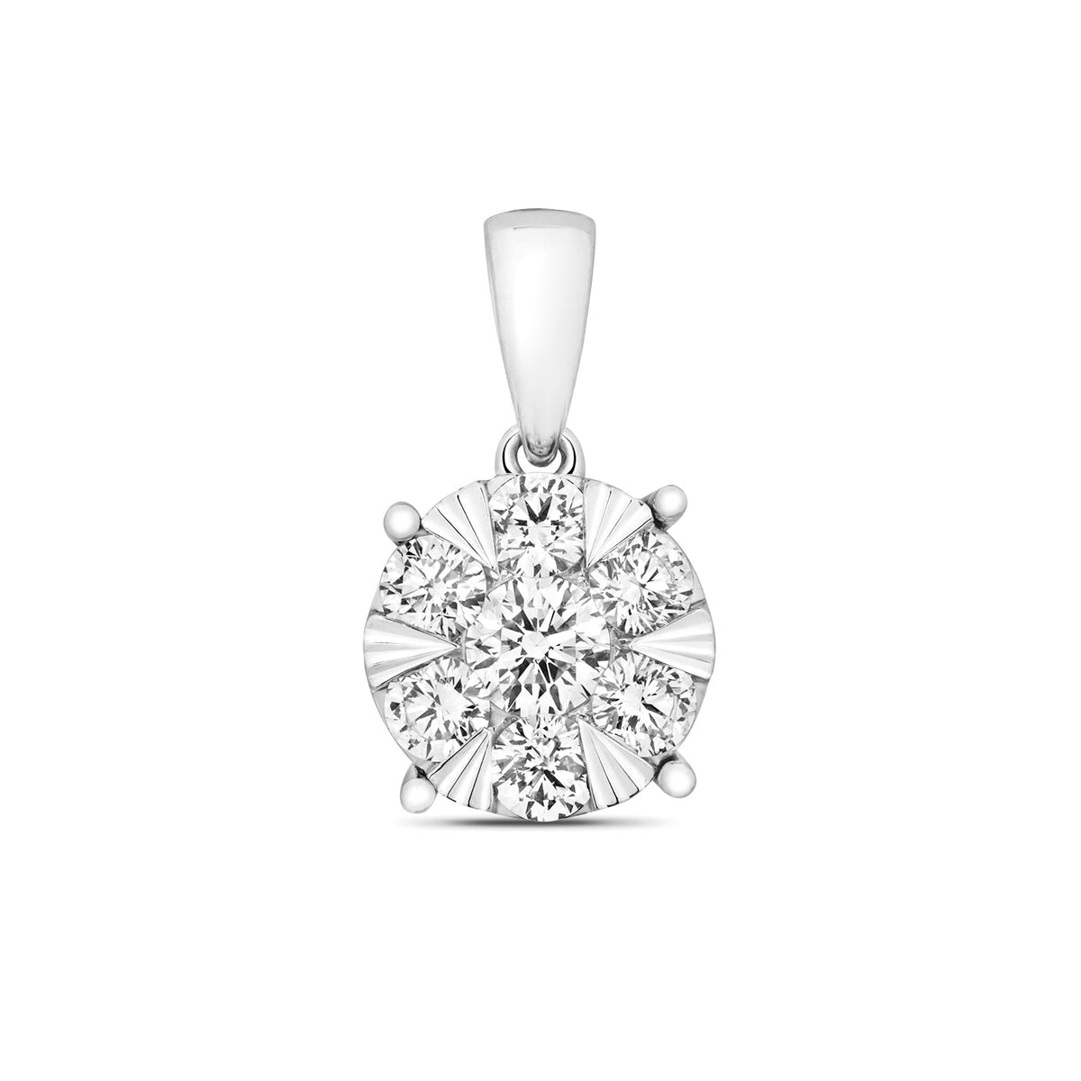 PDQ147W - DIAMOND BRILLIANT PENDANT IN 18CT WHITE GOLD