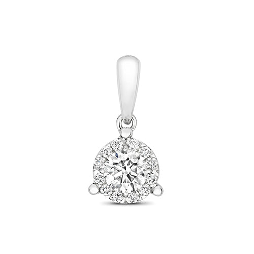 PDQ151W - DIAMOND BRILLIANT 3 CLAW PENDANT IN 18CT WHITE GOLD