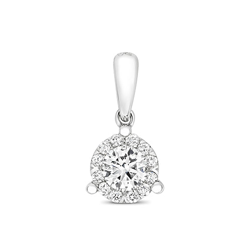 PDQ152W - DIAMOND BRILLIANT 3 CLAW PENDANT IN 18CT WHITE GOLD