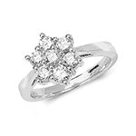 DIAMOND 7 STONE CLUSTER RING IN 18CT WHITE GOLD