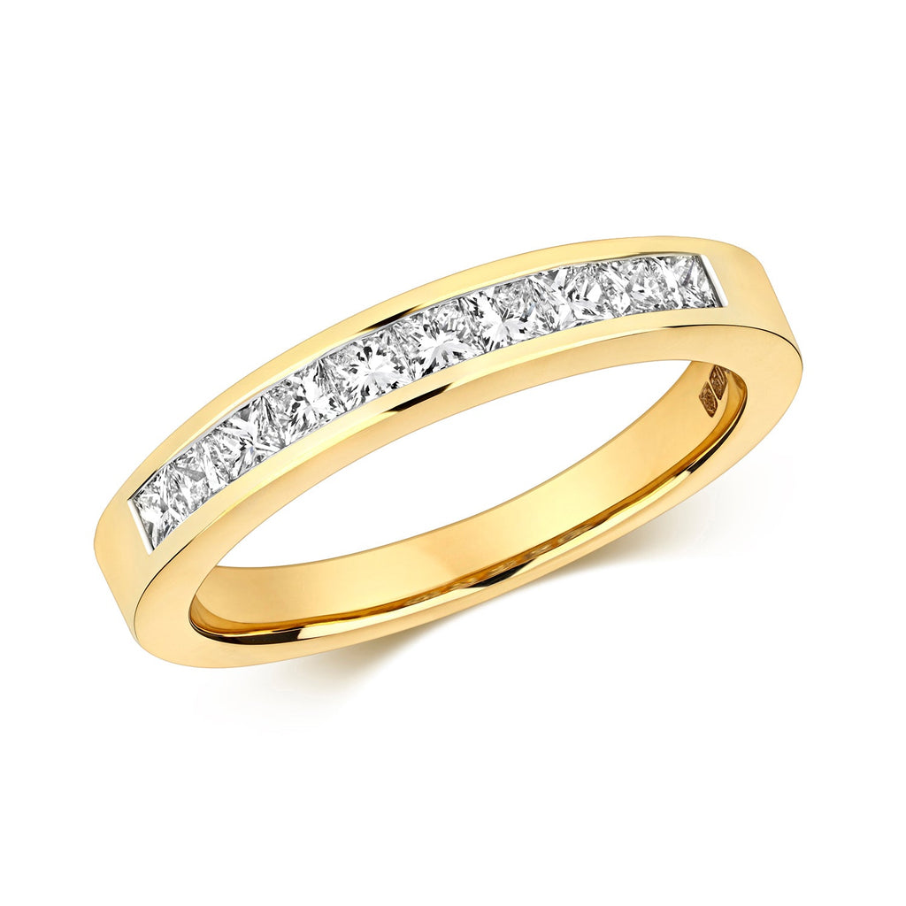 Diamantring mit 10 Steinen im Kanalfassung-Design aus 18-karätigem Gold