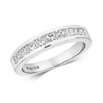 Stunning diamond 10 stone channel set ring in 18ct white gold