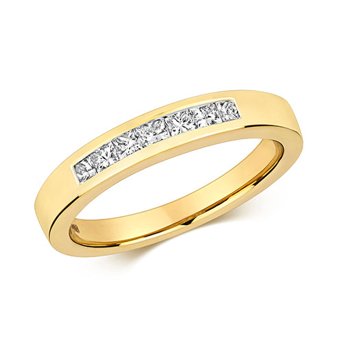 18ct gold diamond 7 stone channel set ring