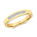 Elegant 18ct gold diamond 7 stone channel set ring
