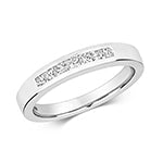 White gold diamond 7 stone channel set ring
