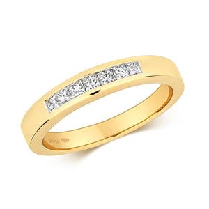 DIAMOND 7 STONE CHANNEL SET RING IN 18CT GOLD