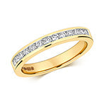 DIAMOND CHANNEL SET HALF ETERNITY RING IN 18CT GOLD