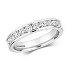 Diamond half eternity ring in 18ct white gold