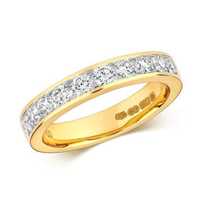 DIAMOND CHANNEL SET HALF ETERNITY RING IN 18CT GOLD