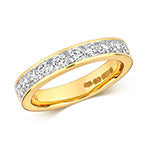 DIAMOND CHANNEL SET HALF ETERNITY RING IN 18CT GOLD