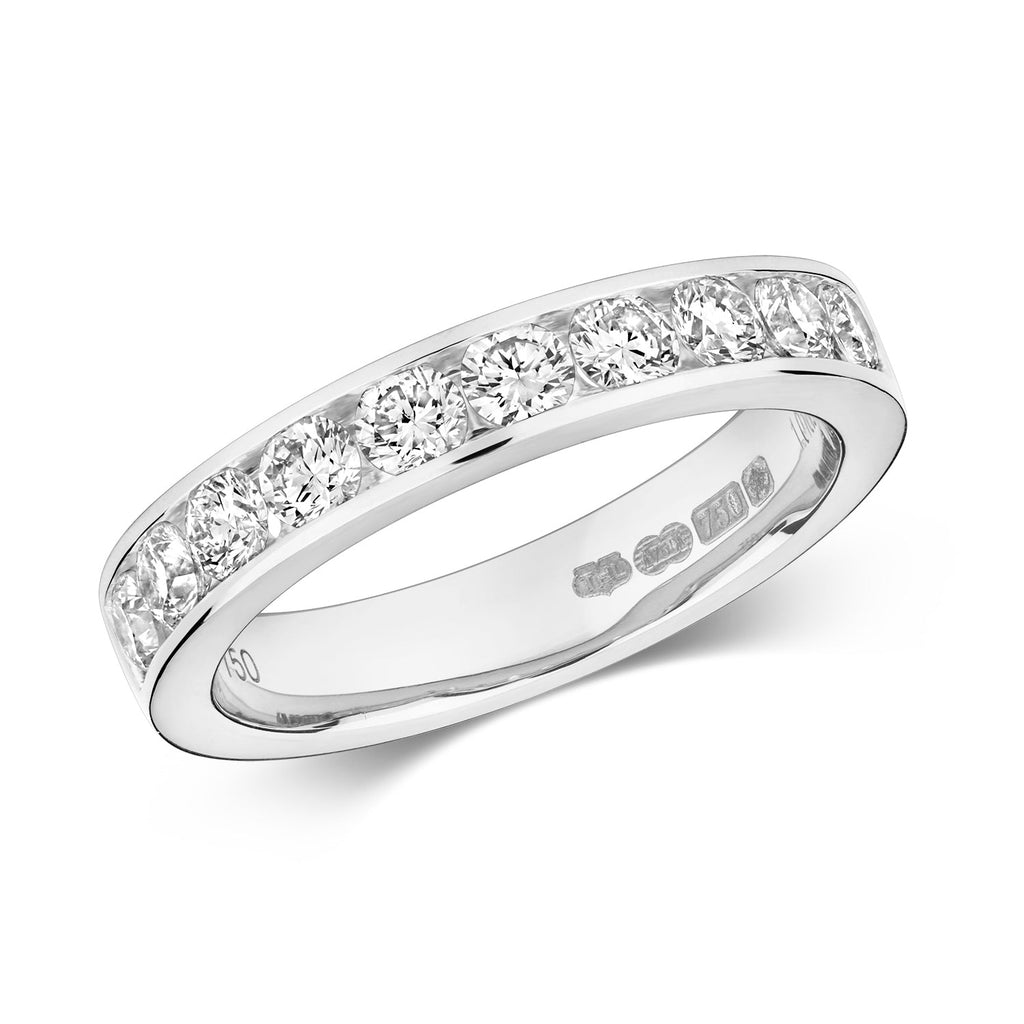 ANELLO MEZZA ETERNITÀ CON DIAMANTI INCASTONATI IN ORO BIANCO 18KT