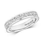 DIAMOND CHANNEL SET HALF ETERNITY RING IN 18CT WHITE GOLD