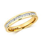 DIAMOND CHANNEL SET HALF ETERNITY RING IN 18CT GOLD