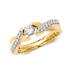 Stunning diamond solitaire twist shoulder ring in 18ct gold