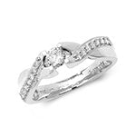 Stunning diamond solitaire ring with twist set shoulders