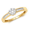 Schulterring mit Diamantcluster und Kanalfassung aus 18-karätigem Gold