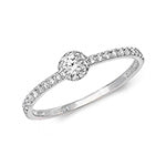 DIAMOND FINE SET SHOULDERS RING IN 18CT WHITE GOLD