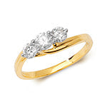 DIAMOND TRILOGY RING IN 18CT GOLD