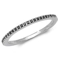 Black diamond half eternity band in 18ct white gold