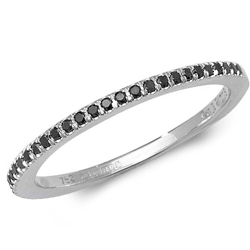 Black diamond half eternity band in 18ct white gold